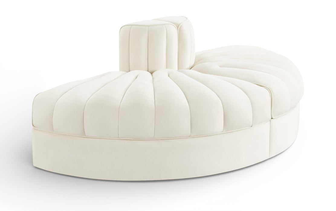 Meridian Furniture - Rummi Cream Velvet Performance Fabric Upholstered 2pc. Sofa - 660Cream-2RC - GreatFurnitureDeal
