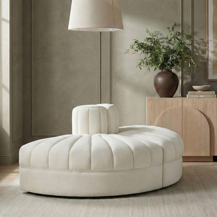 Meridian Furniture - Rummi Cream Velvet Performance Fabric Upholstered 2pc. Sofa - 660Cream-2RC - GreatFurnitureDeal