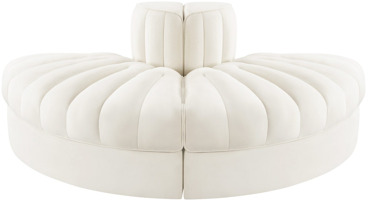 Meridian Furniture - Rummi Cream Velvet Performance Fabric Upholstered 2pc. Sofa - 660Cream-2RC - GreatFurnitureDeal