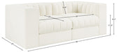 Meridian Furniture - Rummi Cream Velvet Performance Fabric Upholstered 2pc. Loveseat - 660Cream-S68 - GreatFurnitureDeal