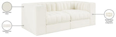 Meridian Furniture - Rummi Cream Velvet Performance Fabric Upholstered 2pc. Loveseat - 660Cream-S68 - GreatFurnitureDeal