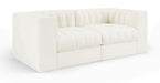 Meridian Furniture - Rummi Cream Velvet Performance Fabric Upholstered 2pc. Loveseat - 660Cream-S68 - GreatFurnitureDeal