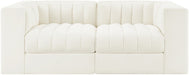 Meridian Furniture - Rummi Cream Velvet Performance Fabric Upholstered 2pc. Loveseat - 660Cream-S68 - GreatFurnitureDeal