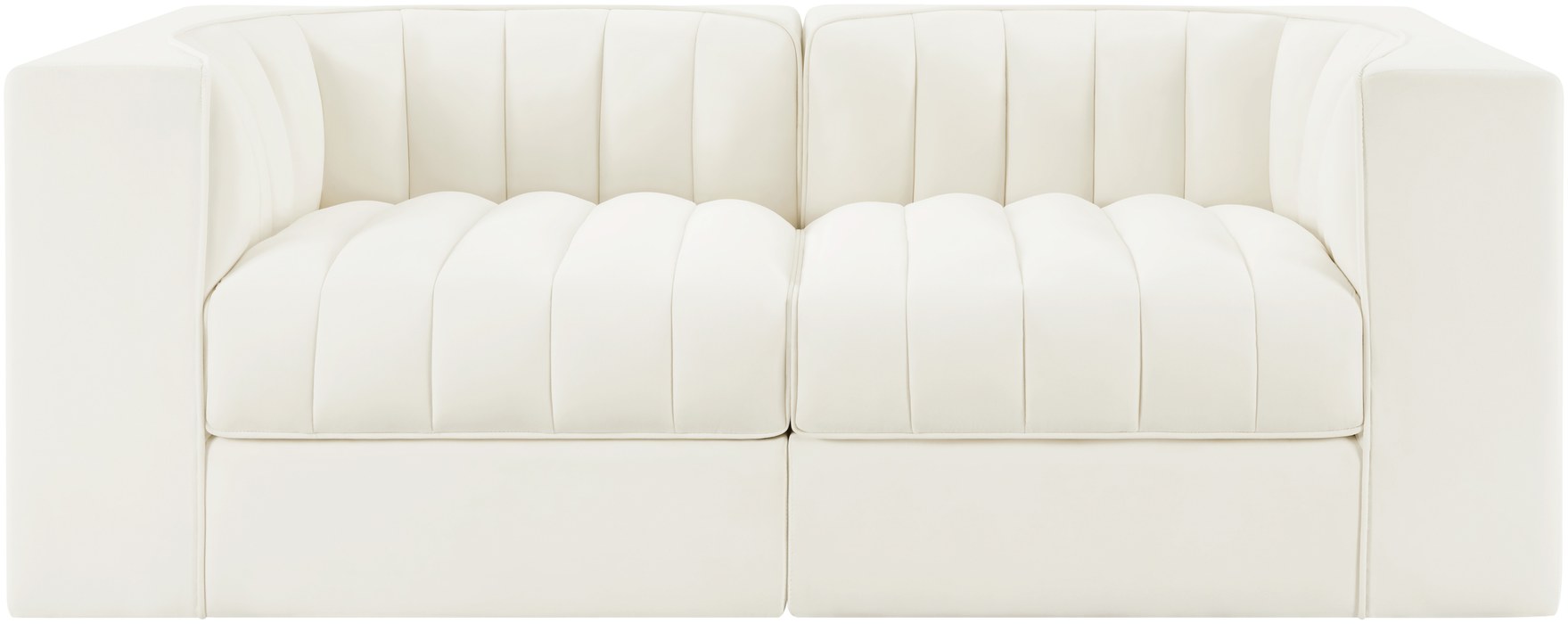 Meridian Furniture - Rummi Cream Velvet Performance Fabric Upholstered 2pc. Loveseat - 660Cream-S68 - GreatFurnitureDeal