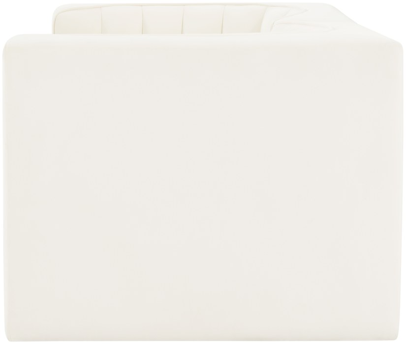 Meridian Furniture - Rummi Cream Velvet Performance Fabric Upholstered 2pc. Loveseat - 660Cream-S68 - GreatFurnitureDeal