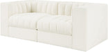 Meridian Furniture - Rummi Cream Velvet Performance Fabric Upholstered 2pc. Loveseat - 660Cream-S68 - GreatFurnitureDeal