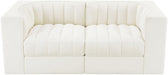 Meridian Furniture - Rummi Cream Velvet Performance Fabric Upholstered 2pc. Loveseat - 660Cream-S68 - GreatFurnitureDeal