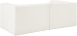 Meridian Furniture - Rummi Cream Velvet Performance Fabric Upholstered 2pc. Loveseat - 660Cream-S68 - GreatFurnitureDeal