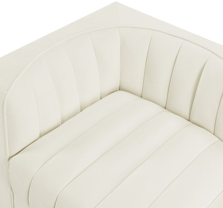 Meridian Furniture - Rummi Cream Velvet Performance Fabric Upholstered 2pc. Loveseat - 660Cream-S68 - GreatFurnitureDeal