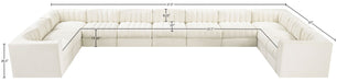 Meridian Furniture - Rummi Cream Velvet Performance Fabric Upholstered 11pc. Sectional - 660Cream-Sec11A - GreatFurnitureDeal