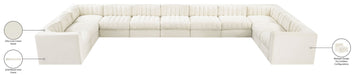 Meridian Furniture - Rummi Cream Velvet Performance Fabric Upholstered 11pc. Sectional - 660Cream-Sec11A - GreatFurnitureDeal
