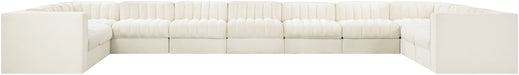Meridian Furniture - Rummi Cream Velvet Performance Fabric Upholstered 11pc. Sectional - 660Cream-Sec11A - GreatFurnitureDeal