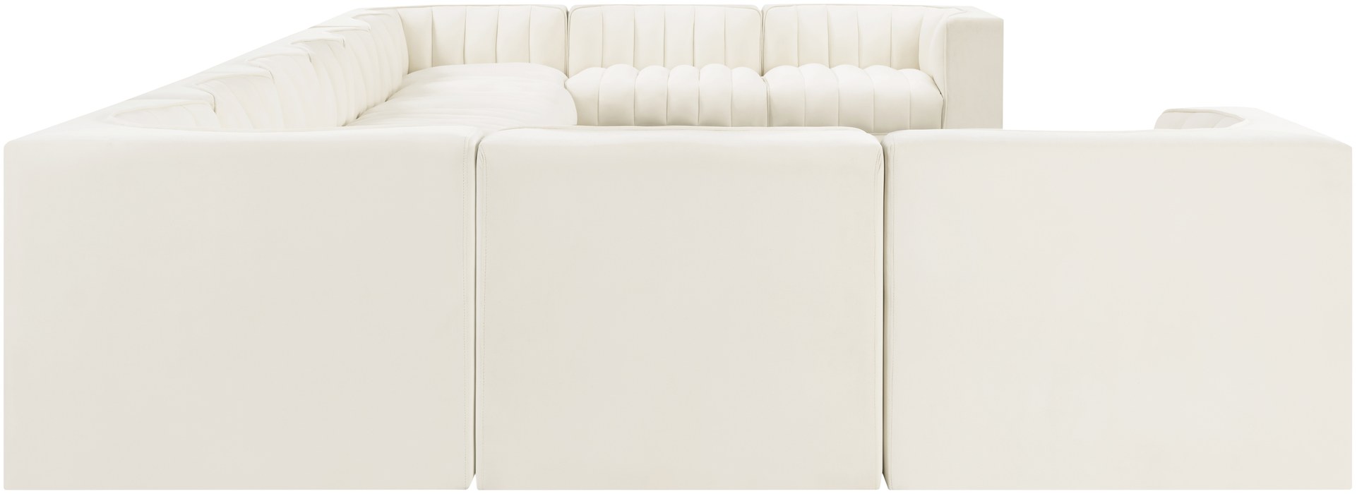 Meridian Furniture - Rummi Cream Velvet Performance Fabric Upholstered 11pc. Sectional - 660Cream-Sec11A - GreatFurnitureDeal