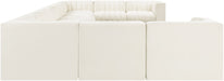 Meridian Furniture - Rummi Cream Velvet Performance Fabric Upholstered 11pc. Sectional - 660Cream-Sec11A - GreatFurnitureDeal