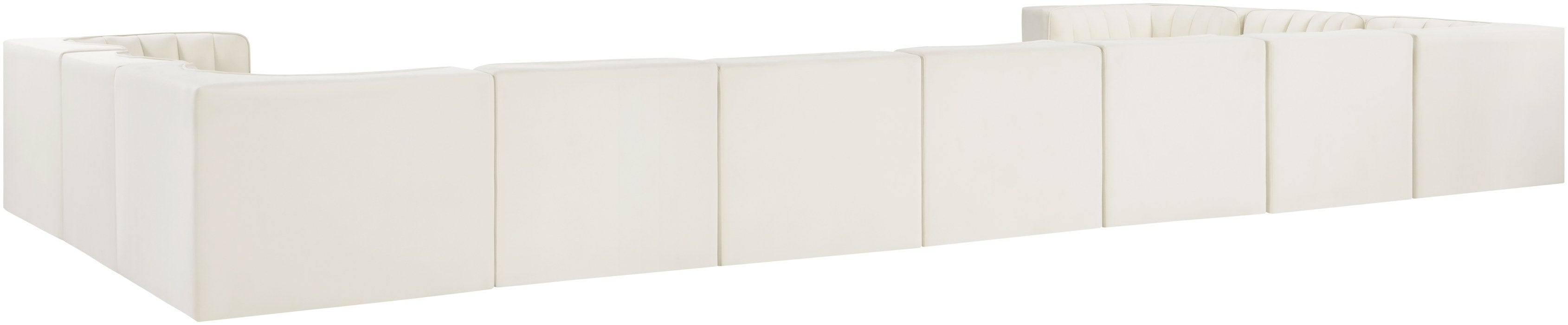 Meridian Furniture - Rummi Cream Velvet Performance Fabric Upholstered 11pc. Sectional - 660Cream-Sec11A - GreatFurnitureDeal