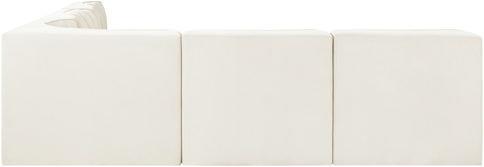 Meridian Furniture - Rummi Cream Velvet Performance Fabric Upholstered 5pc. Sectional - 660Cream-Sec5A - GreatFurnitureDeal