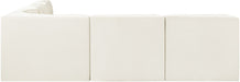 Meridian Furniture - Rummi Cream Velvet Performance Fabric Upholstered 5pc. Sectional - 660Cream-Sec5A - GreatFurnitureDeal