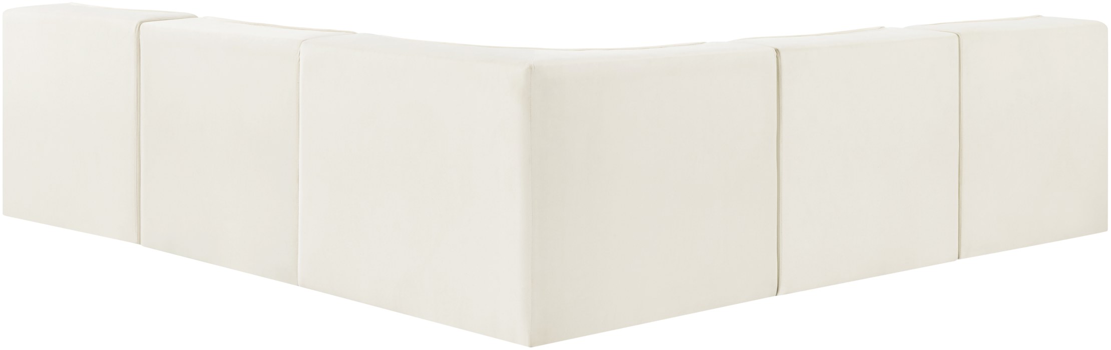 Meridian Furniture - Rummi Cream Velvet Performance Fabric Upholstered 5pc. Sectional - 660Cream-Sec5A - GreatFurnitureDeal