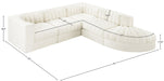 Meridian Furniture - Rummi Cream Velvet Performance Fabric Upholstered 5pc. Sectional - 660Cream-Sec5C - GreatFurnitureDeal