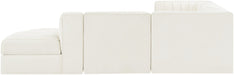 Meridian Furniture - Rummi Cream Velvet Performance Fabric Upholstered 5pc. Sectional - 660Cream-Sec5C - GreatFurnitureDeal