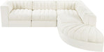 Meridian Furniture - Rummi Cream Velvet Performance Fabric Upholstered 5pc. Sectional - 660Cream-Sec5C - GreatFurnitureDeal