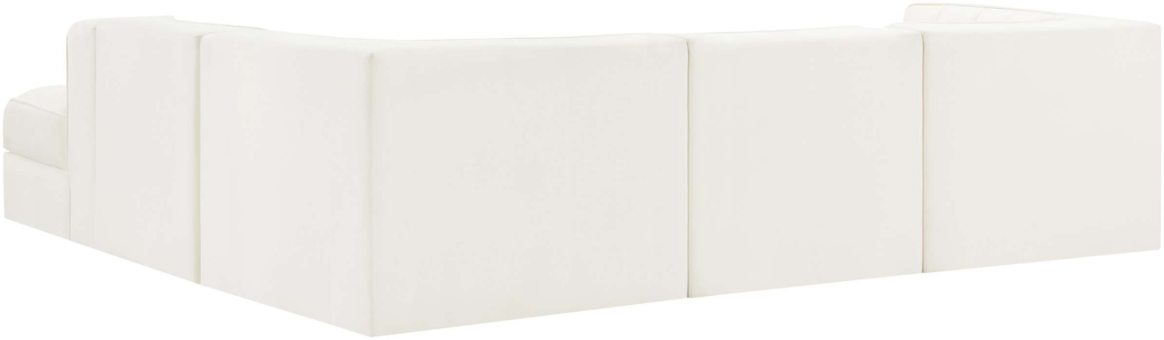 Meridian Furniture - Rummi Cream Velvet Performance Fabric Upholstered 5pc. Sectional - 660Cream-Sec5C - GreatFurnitureDeal