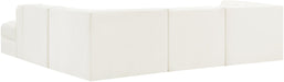 Meridian Furniture - Rummi Cream Velvet Performance Fabric Upholstered 5pc. Sectional - 660Cream-Sec5C - GreatFurnitureDeal