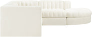 Meridian Furniture - Rummi Cream Velvet Performance Fabric Upholstered 5pc. Sectional - 660Cream-Sec5C - GreatFurnitureDeal