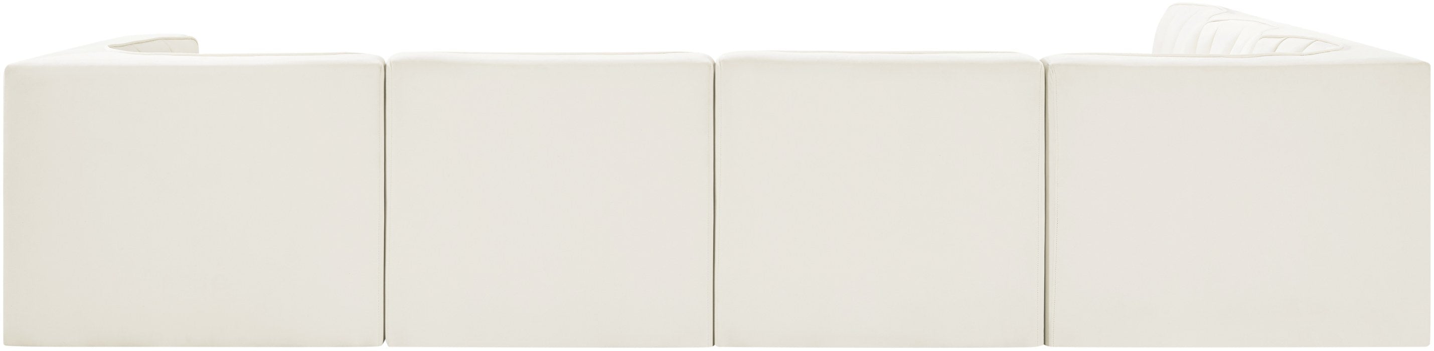 Meridian Furniture - Rummi Cream Velvet Performance Fabric Upholstered 6pc. Sectional - 660Cream-Sec6B - GreatFurnitureDeal