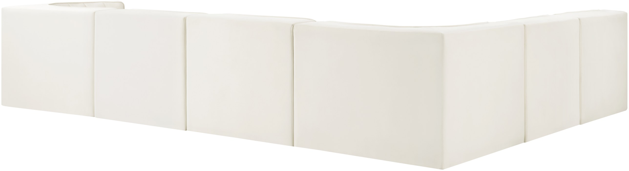 Meridian Furniture - Rummi Cream Velvet Performance Fabric Upholstered 6pc. Sectional - 660Cream-Sec6B - GreatFurnitureDeal