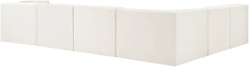 Meridian Furniture - Rummi Cream Velvet Performance Fabric Upholstered 6pc. Sectional - 660Cream-Sec6B - GreatFurnitureDeal