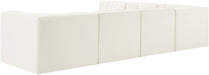 Meridian Furniture - Rummi Cream Velvet Performance Fabric Upholstered 6pc. Sectional - 660Cream-Sec6B - GreatFurnitureDeal