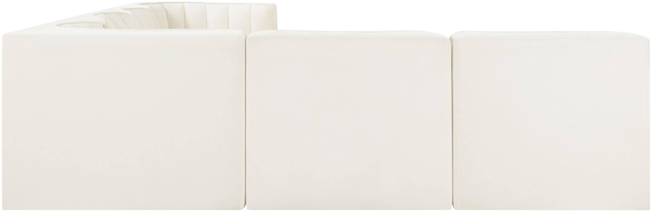 Meridian Furniture - Rummi Cream Velvet Performance Fabric Upholstered 6pc. Sectional - 660Cream-Sec6B - GreatFurnitureDeal