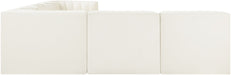 Meridian Furniture - Rummi Cream Velvet Performance Fabric Upholstered 6pc. Sectional - 660Cream-Sec6B - GreatFurnitureDeal