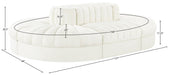 Meridian Furniture - Rummi Cream Velvet Performance Fabric Upholstered 6pc. Sectional - 660Cream-Sec6C - GreatFurnitureDeal