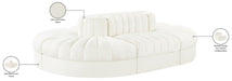 Meridian Furniture - Rummi Cream Velvet Performance Fabric Upholstered 6pc. Sectional - 660Cream-Sec6C - GreatFurnitureDeal
