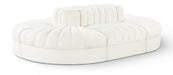 Meridian Furniture - Rummi Cream Velvet Performance Fabric Upholstered 6pc. Sectional - 660Cream-Sec6C - GreatFurnitureDeal