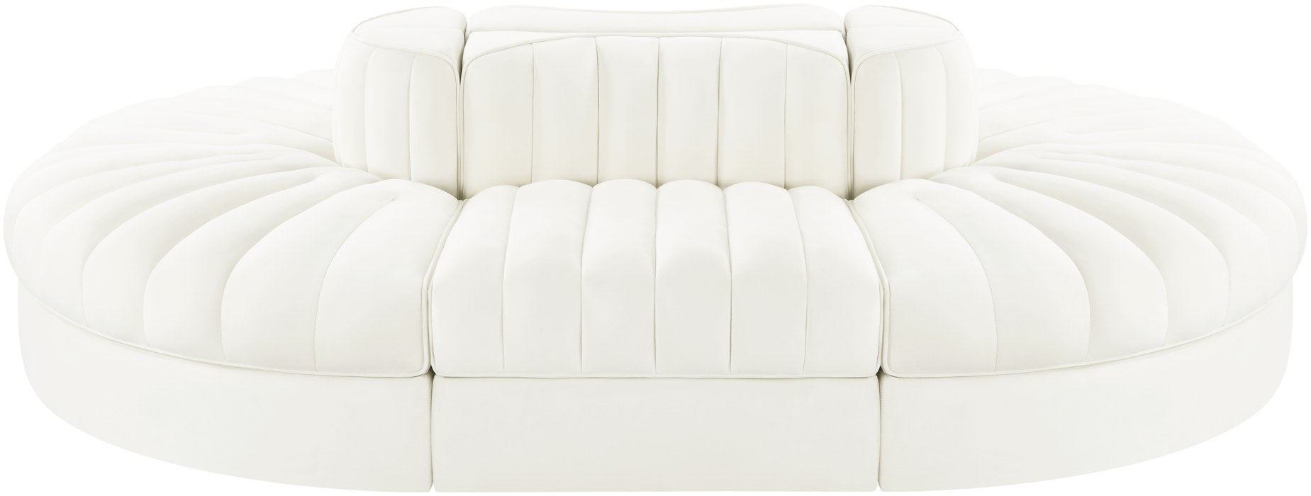 Meridian Furniture - Rummi Cream Velvet Performance Fabric Upholstered 6pc. Sectional - 660Cream-Sec6C - GreatFurnitureDeal