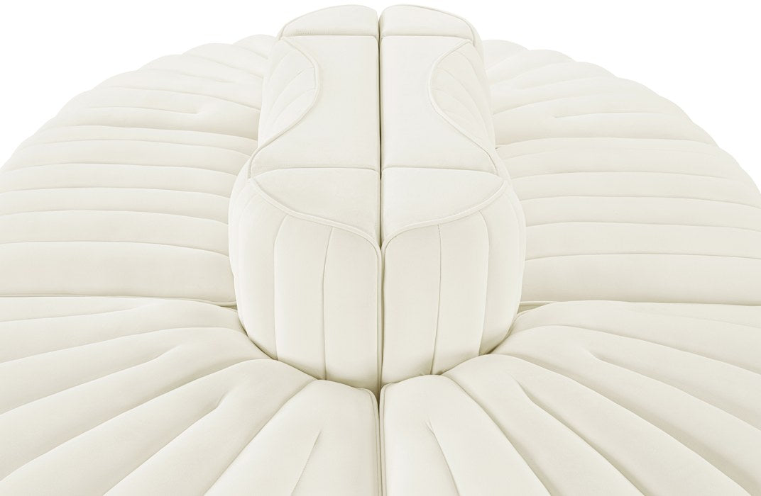 Meridian Furniture - Rummi Cream Velvet Performance Fabric Upholstered 6pc. Sectional - 660Cream-Sec6C - GreatFurnitureDeal