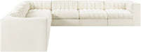 Meridian Furniture - Rummi Cream Velvet Performance Fabric Upholstered 7pc. Sectional - 660Cream-Sec7A - GreatFurnitureDeal