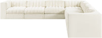Meridian Furniture - Rummi Cream Velvet Performance Fabric Upholstered 7pc. Sectional - 660Cream-Sec7A - GreatFurnitureDeal