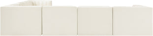 Meridian Furniture - Rummi Cream Velvet Performance Fabric Upholstered 7pc. Sectional - 660Cream-Sec7A - GreatFurnitureDeal