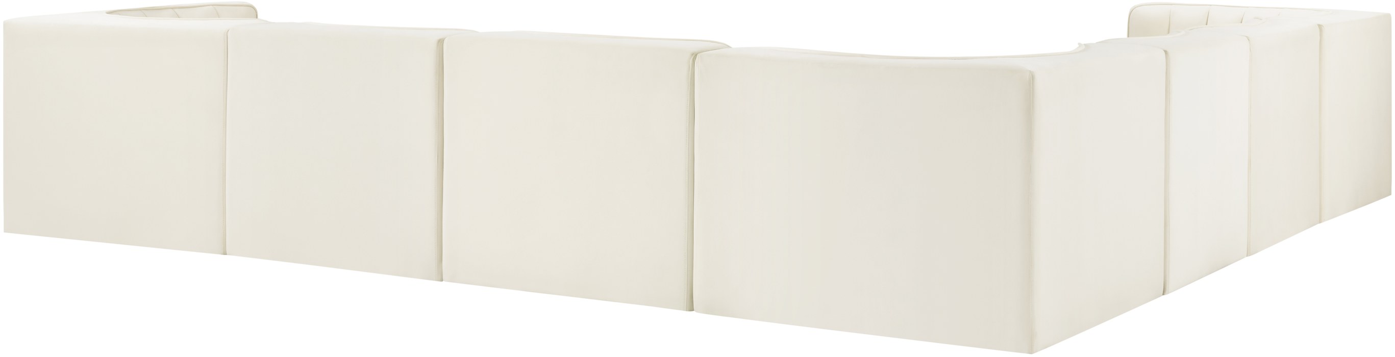 Meridian Furniture - Rummi Cream Velvet Performance Fabric Upholstered 7pc. Sectional - 660Cream-Sec7A - GreatFurnitureDeal