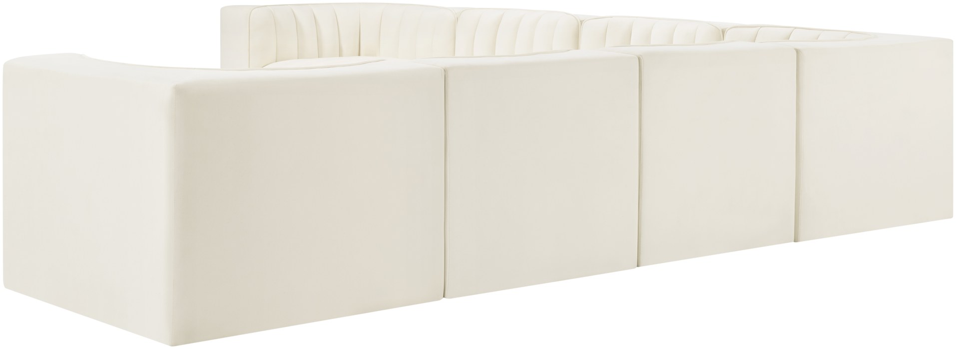 Meridian Furniture - Rummi Cream Velvet Performance Fabric Upholstered 7pc. Sectional - 660Cream-Sec7A - GreatFurnitureDeal
