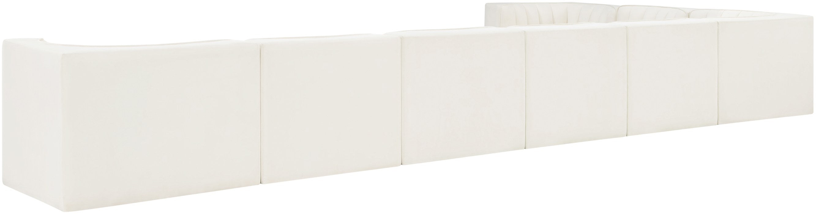 Meridian Furniture - Rummi Cream Velvet Performance Fabric Upholstered 8pc. Sectional - 660Cream-Sec8C - GreatFurnitureDeal