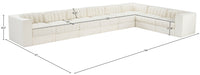 Meridian Furniture - Rummi Cream Velvet Performance Fabric Upholstered 8pc. Sectional - 660Cream-Sec8C - GreatFurnitureDeal