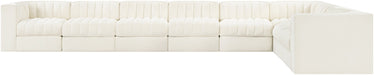 Meridian Furniture - Rummi Cream Velvet Performance Fabric Upholstered 8pc. Sectional - 660Cream-Sec8C - GreatFurnitureDeal