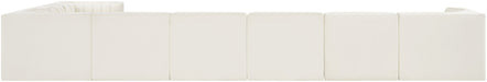Meridian Furniture - Rummi Cream Velvet Performance Fabric Upholstered 8pc. Sectional - 660Cream-Sec8C - GreatFurnitureDeal