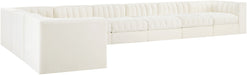 Meridian Furniture - Rummi Cream Velvet Performance Fabric Upholstered 8pc. Sectional - 660Cream-Sec8C - GreatFurnitureDeal