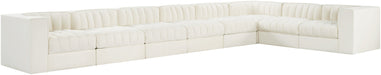 Meridian Furniture - Rummi Cream Velvet Performance Fabric Upholstered 8pc. Sectional - 660Cream-Sec8C - GreatFurnitureDeal